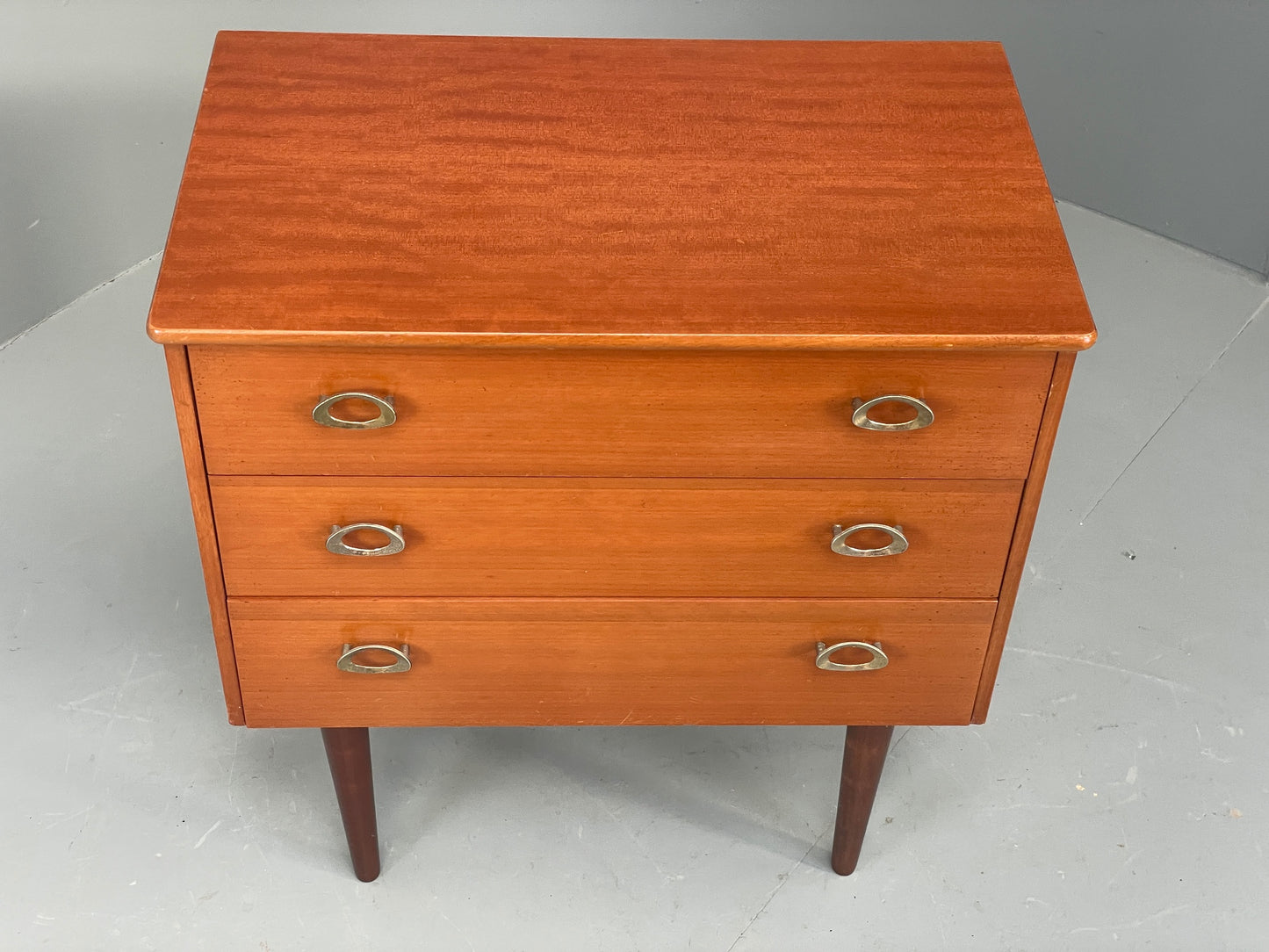 Vintage 1970s Bedside Cabinet Chest Of Drawers Cherry Wood Retro EB12296