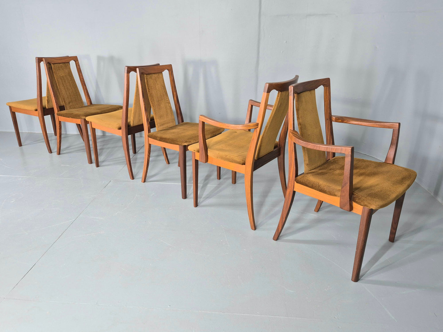 6 Vintage G Plan Dining Chairs Teak Frames 1980s Retro Mid Century EB12832