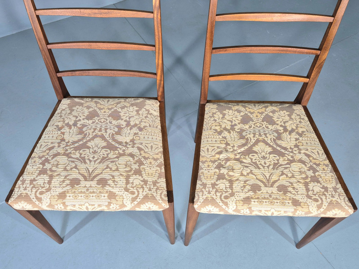 2 Vintage McIntosh Dining Chairs Teak frames Floral Upholstery 1960s EB12862