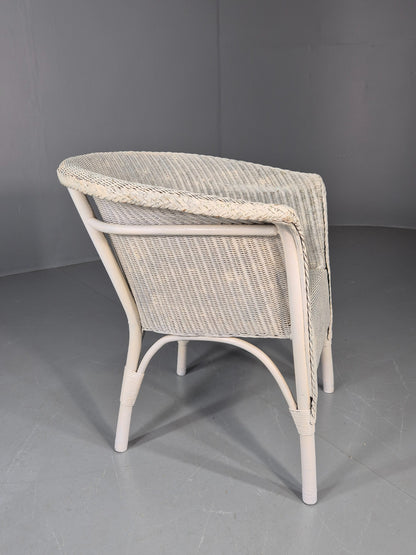 Vintage Lloyd Loom chair 1930s Original White Painted B12163