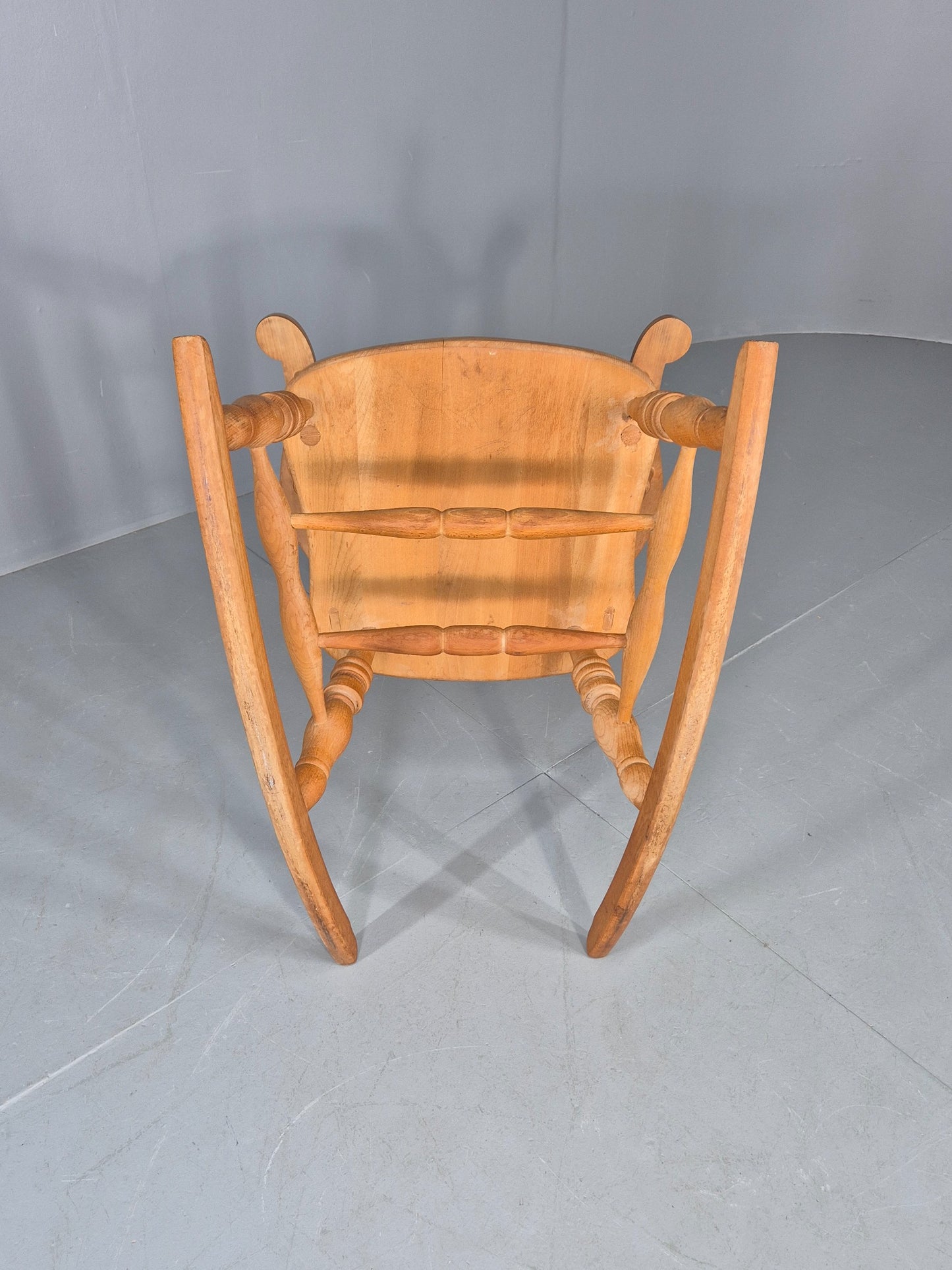 Vintage Beech Rocking Chair Antique Style Late 20th Century Splat Back EB12799