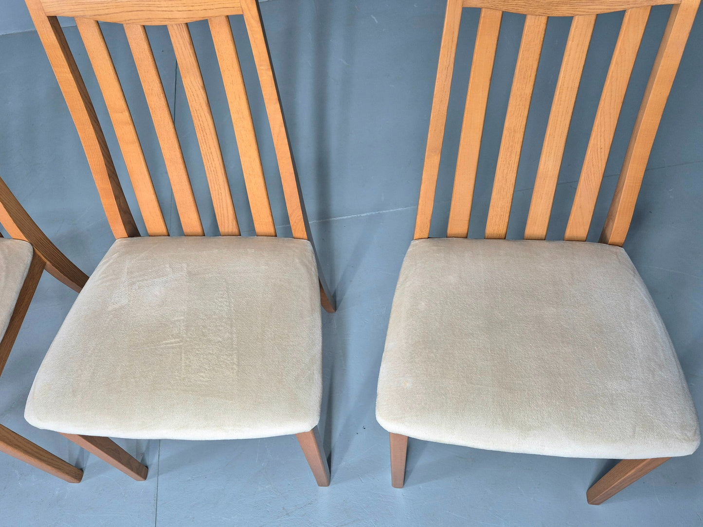 4 Vintage G Plan Dining Chairs High Spoke Back Ash Frame 1990s Retro EB12840
