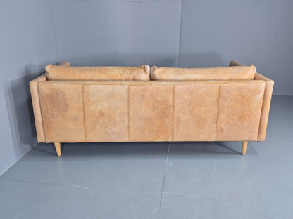 Vintage 2.5 Seater Sofa Danish Style Modern Design Tan Leather EB12482