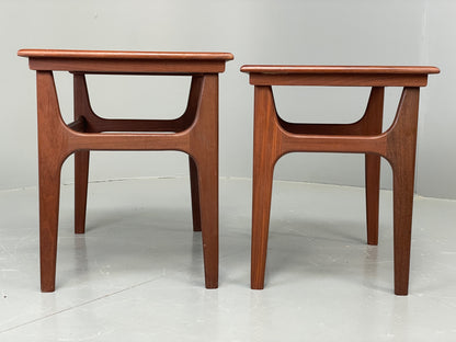Vintage Teak Nesting Tables By Poul Hundevad Danish Mid Century Pair EB12281