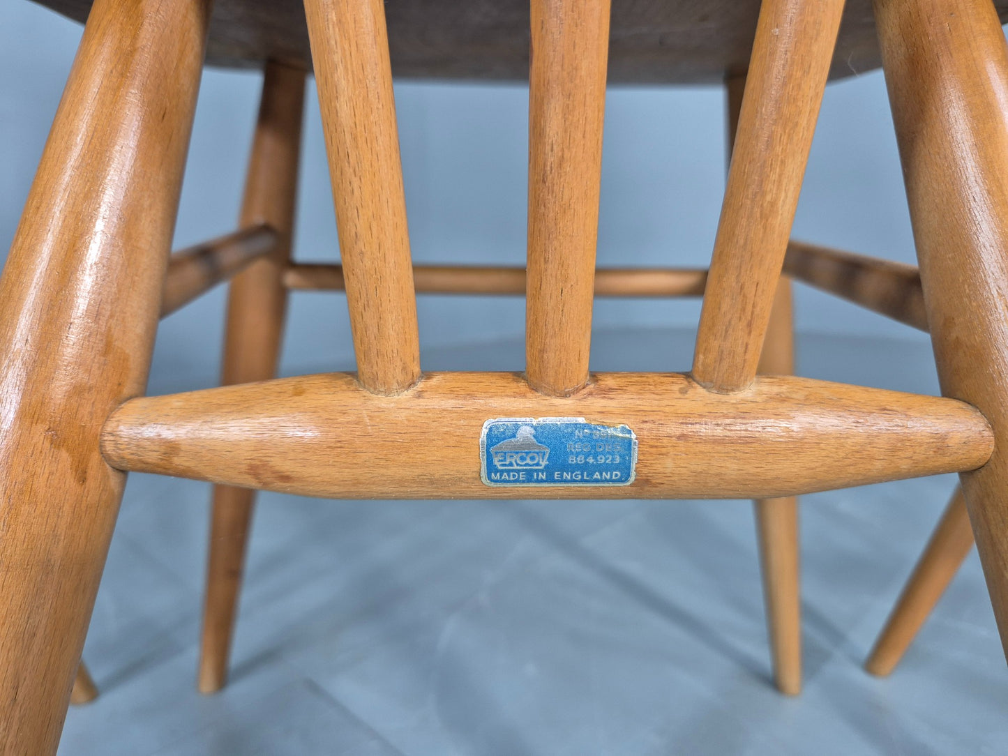 4 Ercol 391 Dining Chairs in Blonde Wood 1960s Retro MCM EB12549