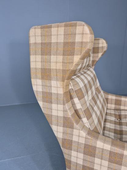 Vintage Mid Century Wing Back Lounge Chair Danish Design Retro EB12398