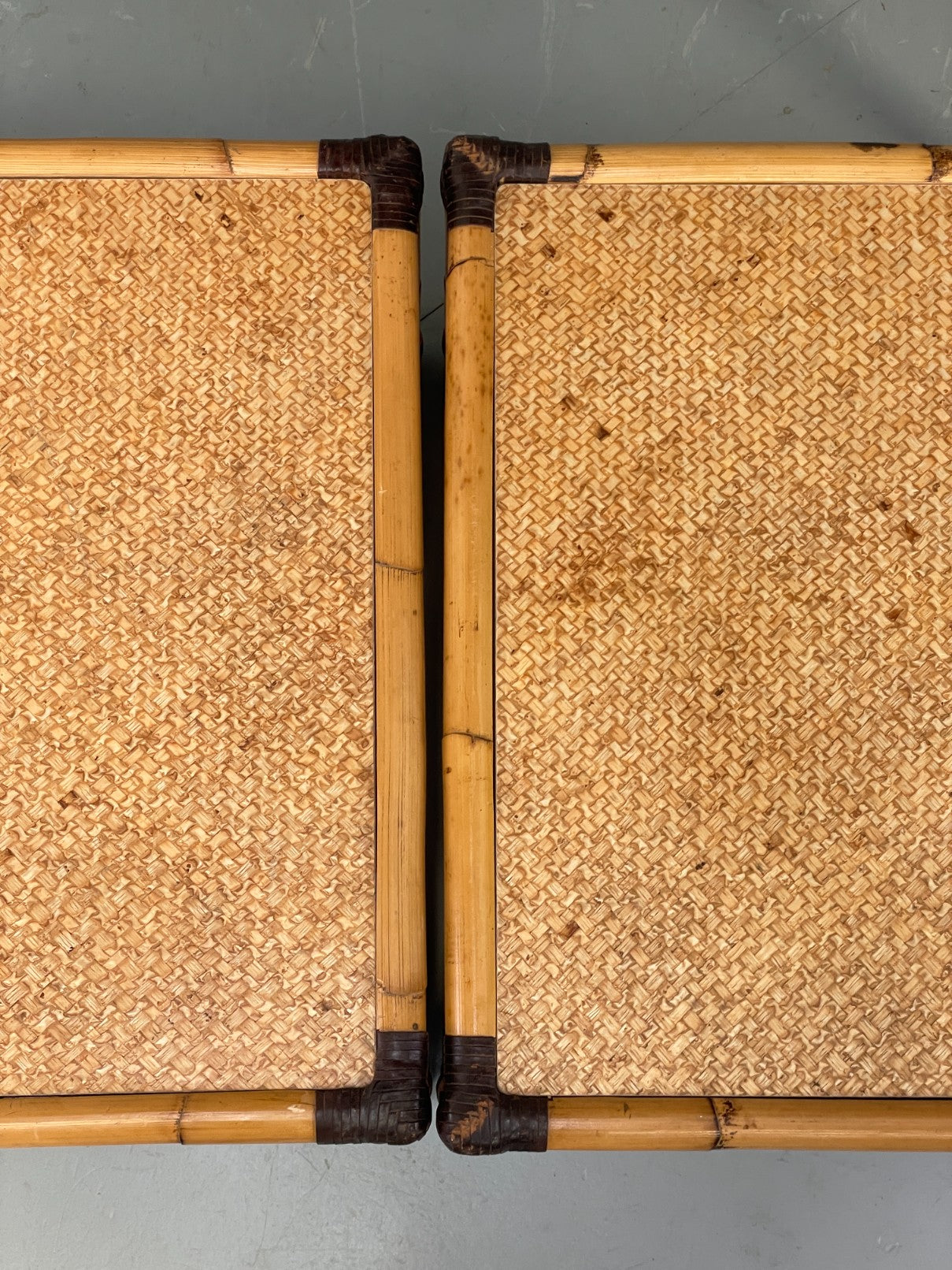 Vintage Bamboo Coffee Tables By Smania Studio Italian 1980s Pair Retro EB12512