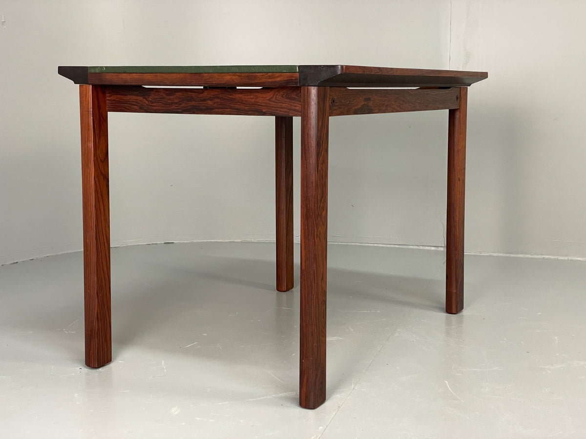 Vintage 1960s Side Table By Hans Olsen Sweden Green Leather Top EB11186