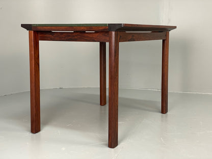 Vintage 1960s Side Table By Hans Olsen Sweden Green Leather Top EB11186