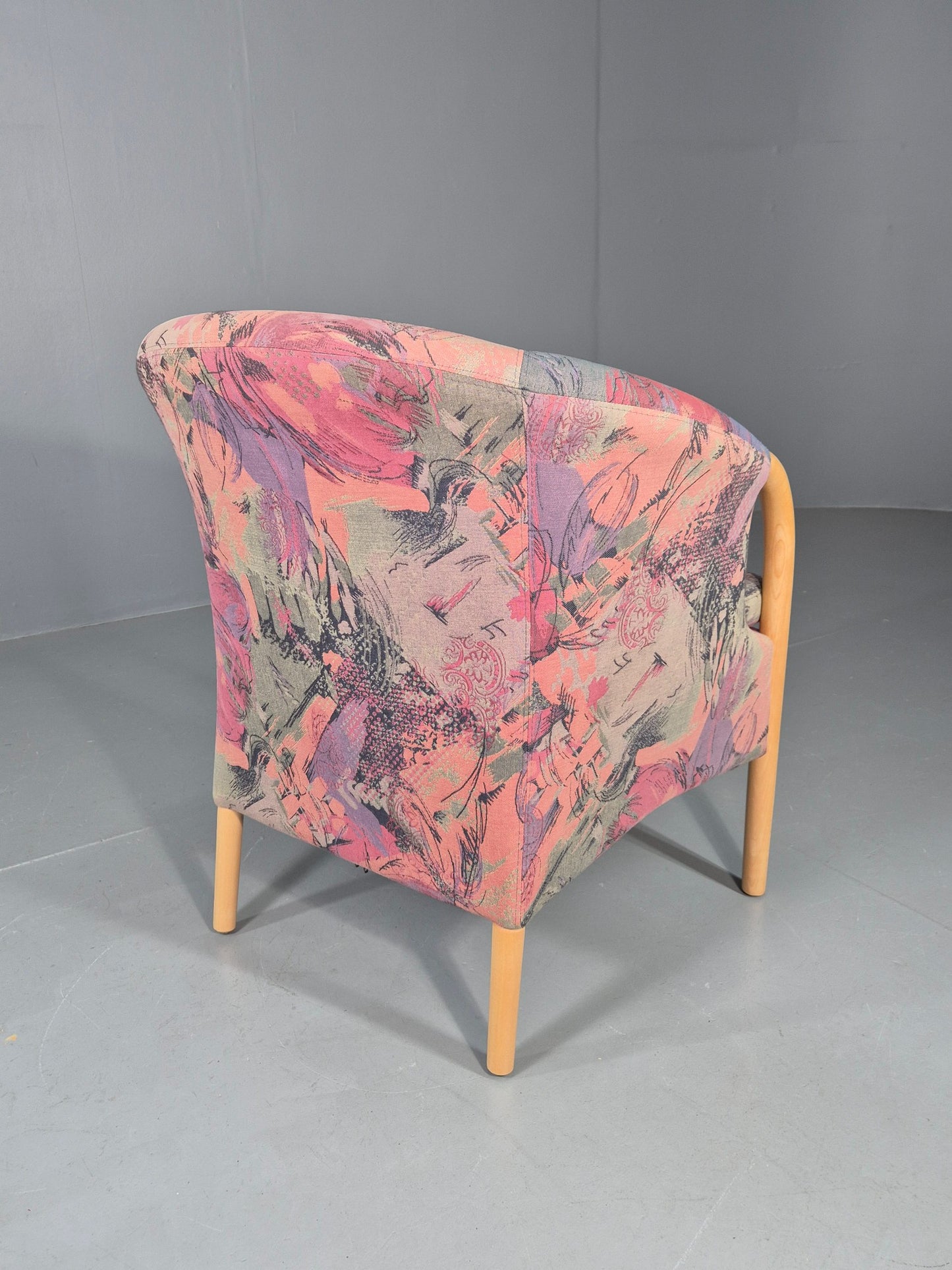 Vintage 1980s Stouby Colourful Tub Chair Danish Design Quality Retro EB12135
