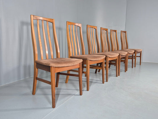 6 Vintage Mid Century Dining Chairs Teak 1970s Original Retro EB12254