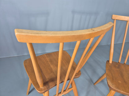 4 Ercol 391 Dining Chairs in Blonde Wood 1960s Retro MCM EB12549