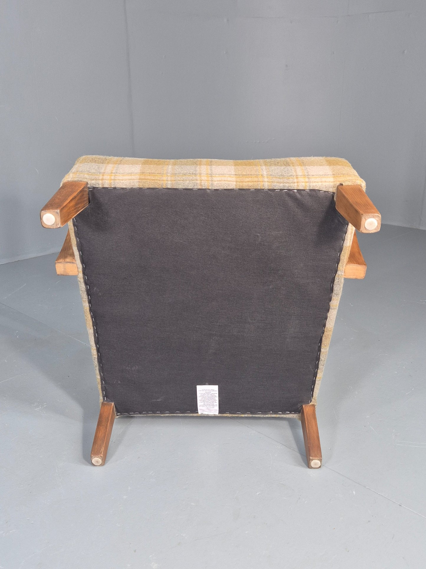 Vintage Danish Art Deco Open Armchair New Upholstery Snowshill Tartan EB12310