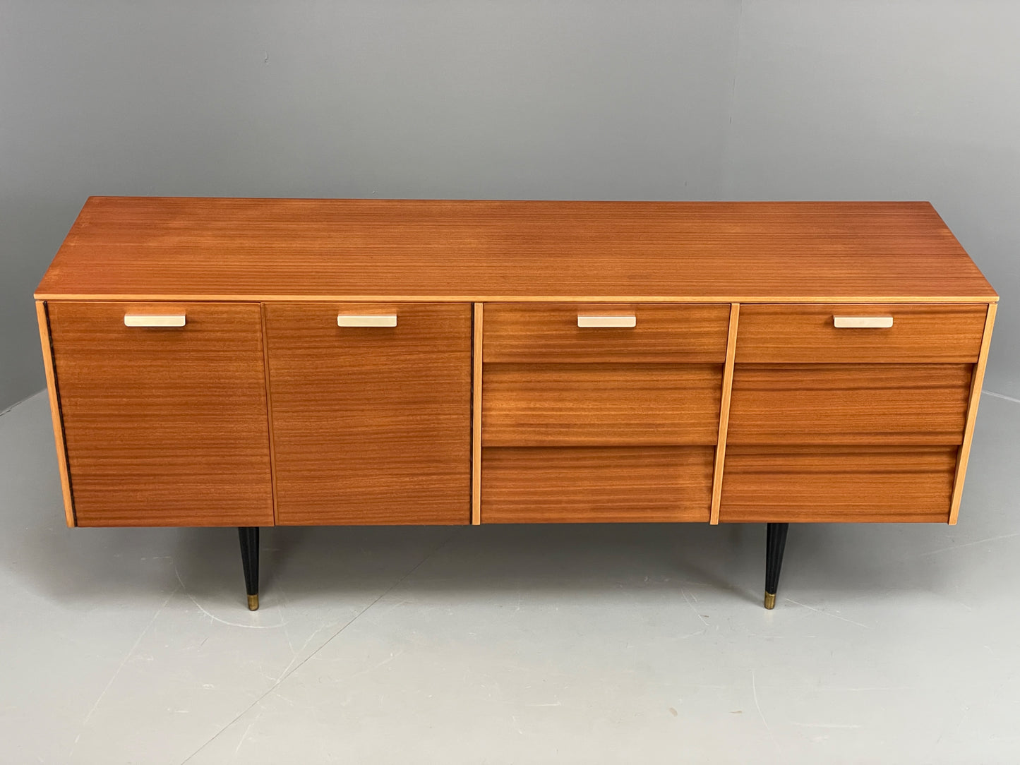 Vintage 1960s Teak Sideboard By Avalon Retro Mid Century Drawers Shelves EB12223