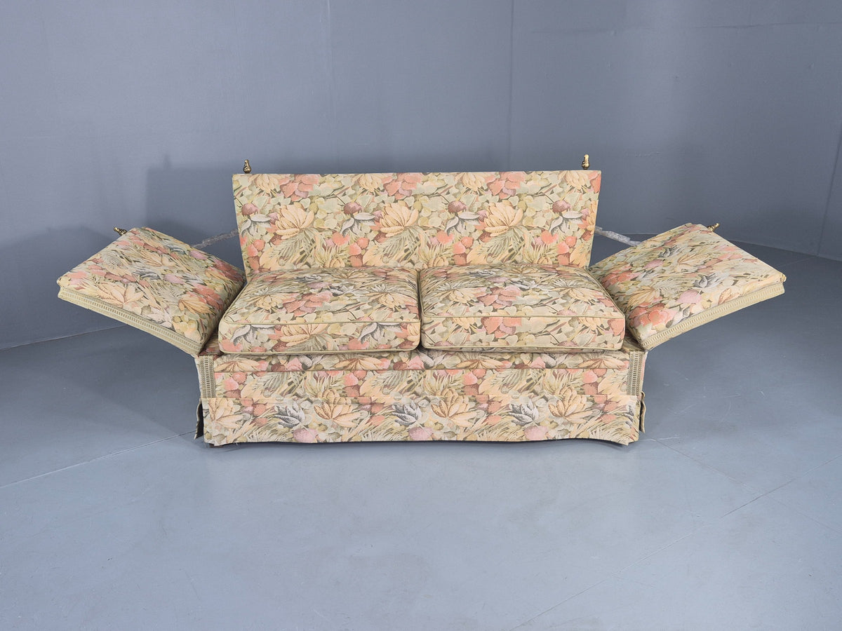 Vintage Danish 2 Seater Sofa Knole Style Drop End Floral Cotton EB12721