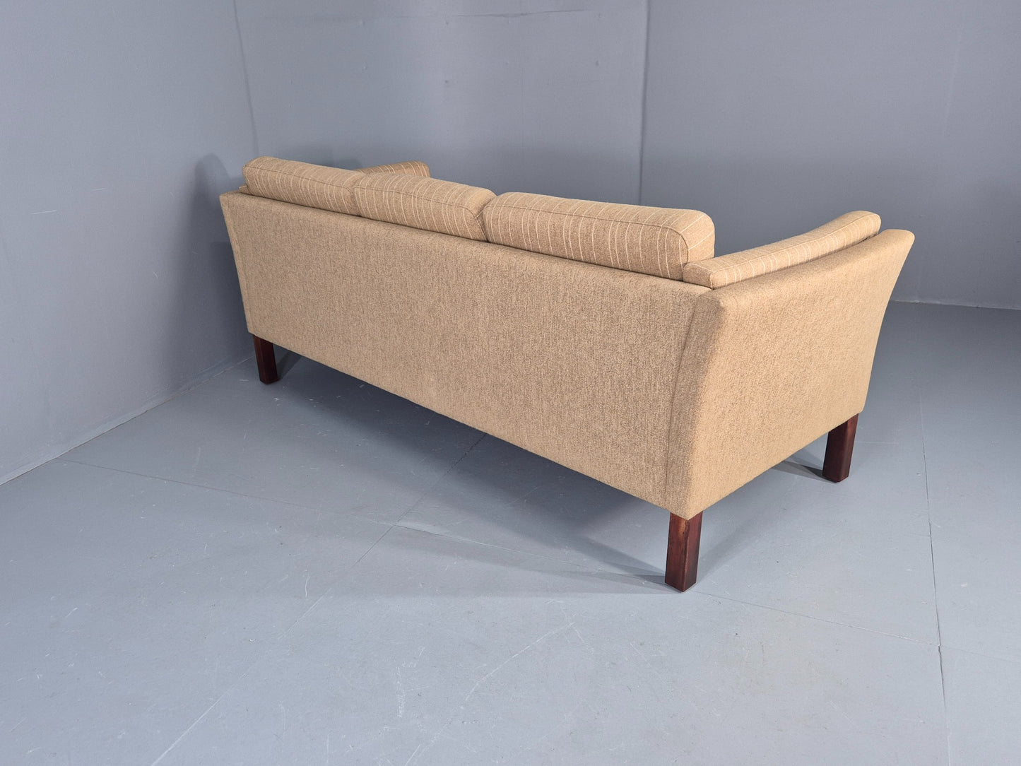 Vintage 3 Seater Sofa Danish Design 1980s Wool upholstery Retro MCM EB12543