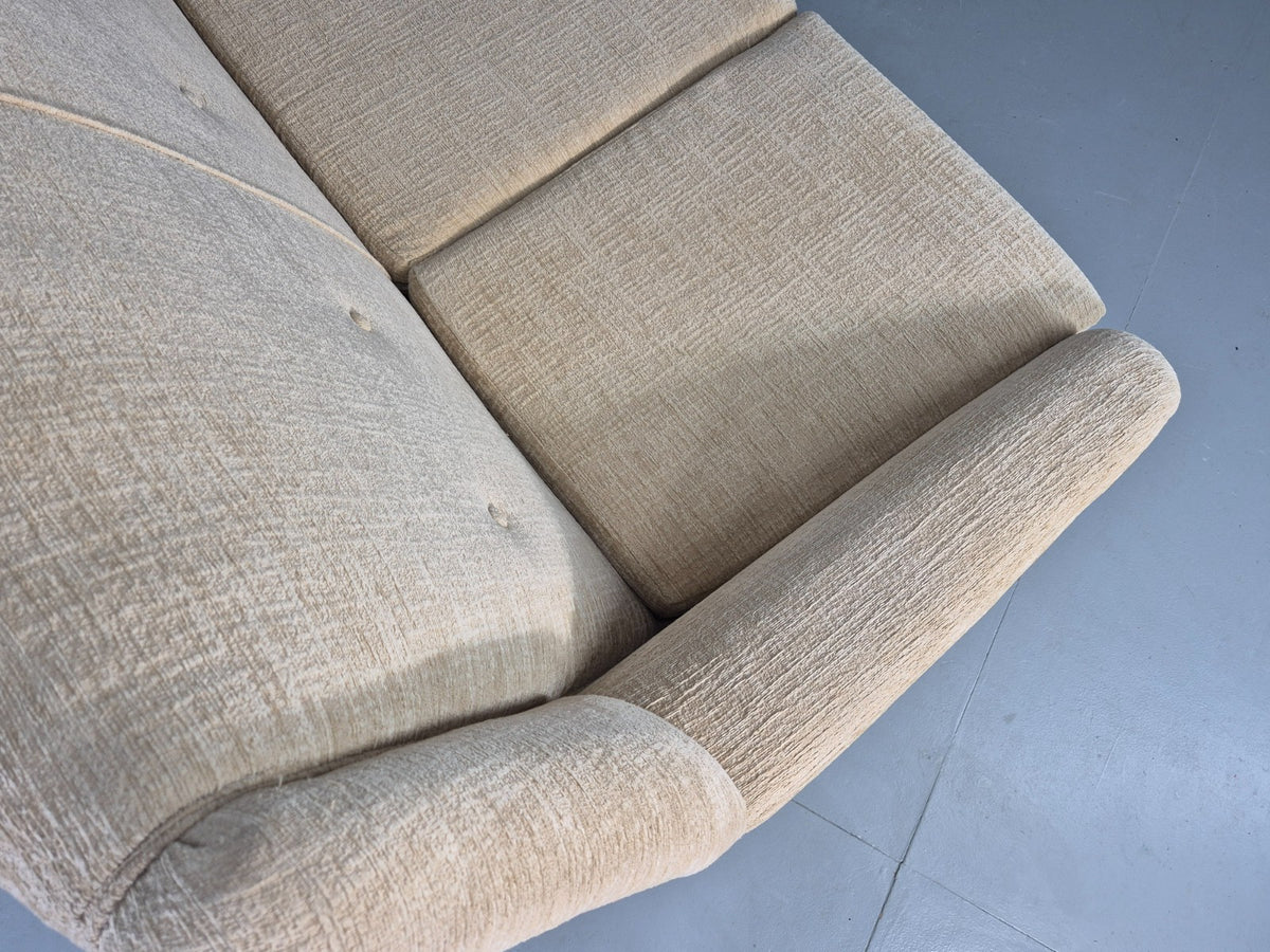 Vintage Mid Century 3 Seat Sofa 1950s Design British Cream Upholstery EB13057