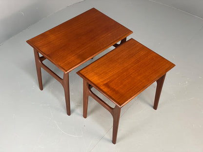 Vintage Teak Nesting Tables By Poul Hundevad Danish Mid Century Pair EB12281