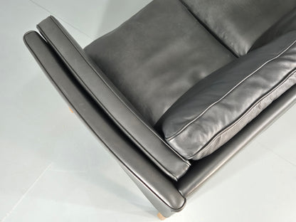 Vintage 3 Seater Sofa Danish Black Mogens Hansen 1990s MCM Retro EB11949