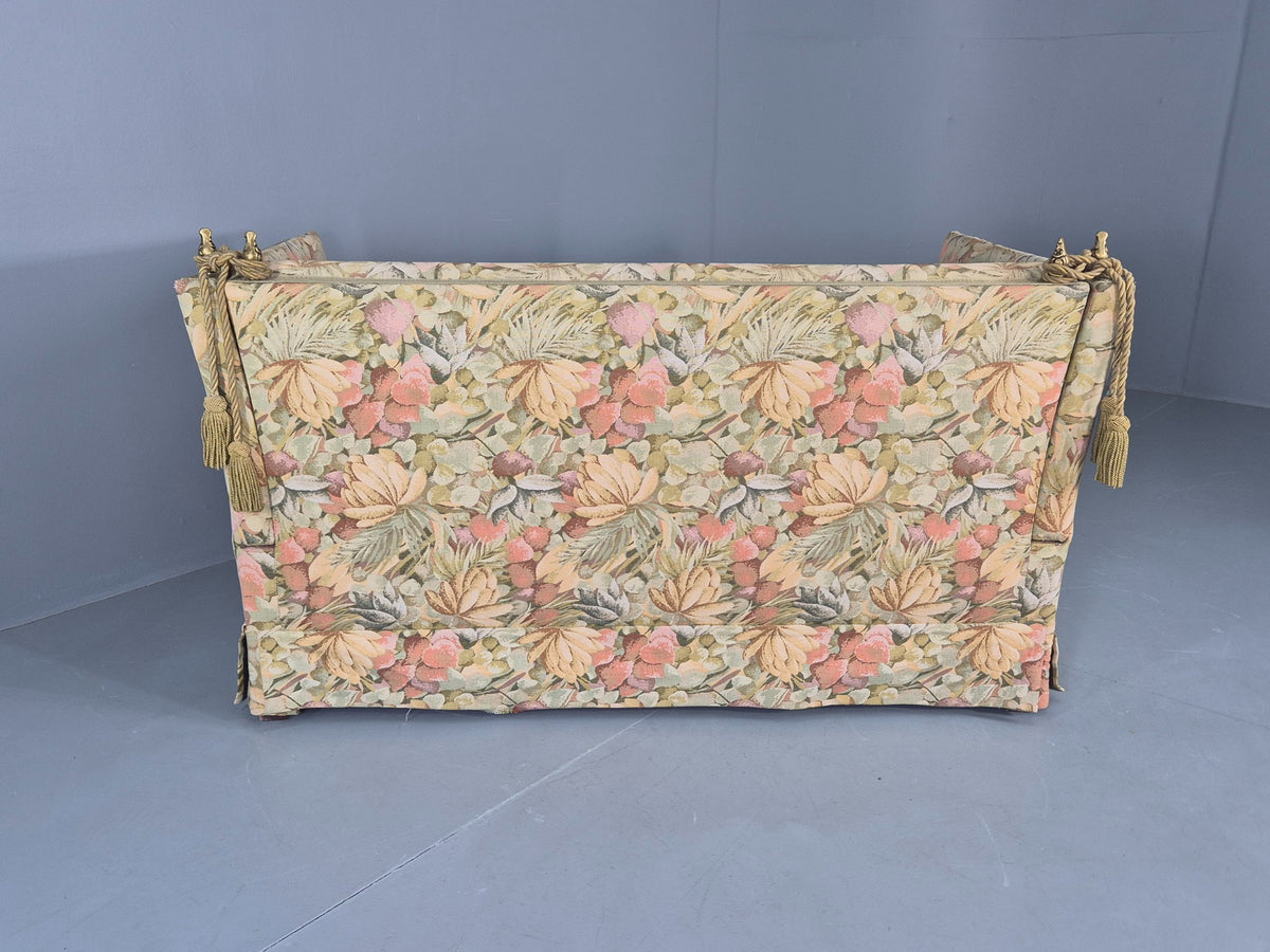 Vintage Danish 2 Seater Sofa Knole Style Drop End Floral Cotton EB12721