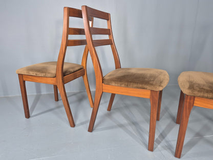 4 Vintage Nathan Dining Chairs Teak Frames 1970s Retro MCM EB11961