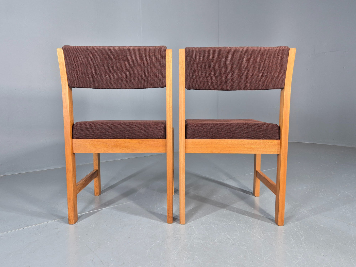 2 Vintage Teak Dining Chairs 1970s Church Office Home EB12176