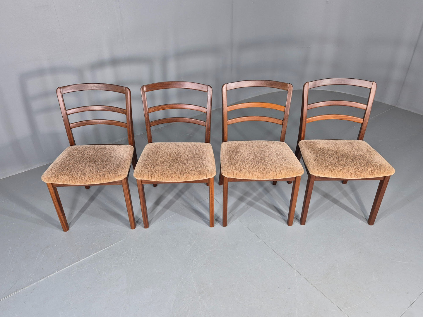 4 Vintage G Plan Dining Chairs Teak Frames Retro 1970s Original EB12175