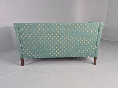 Vintage Danish Mid Century 2 Seater Sofa 1980s Retro Green EB12539