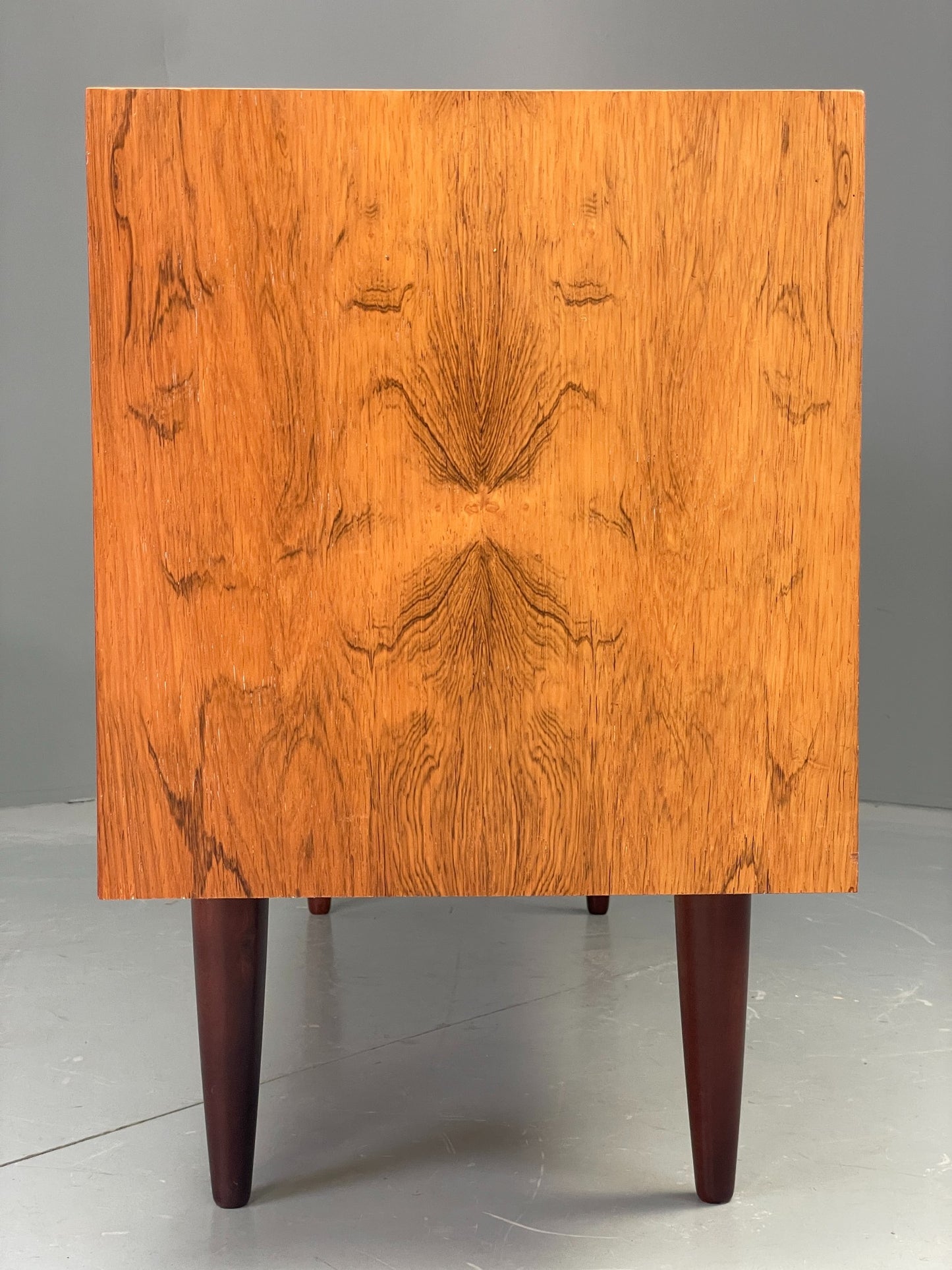 Vintage Chest Of Drawers TV Unit Danish 1960s Mid Century Brass Darkwood EB12350
