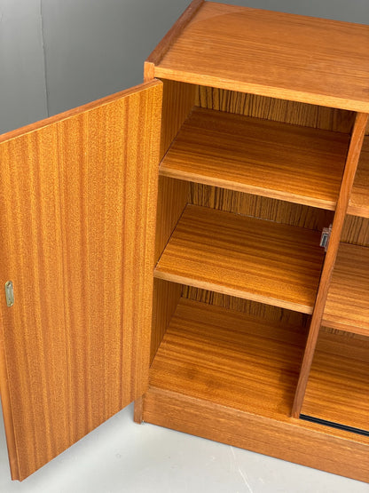 Vintage 1960s Glazed Bookcase Teak Mid Century Modern Shelving Cabinet EB12214