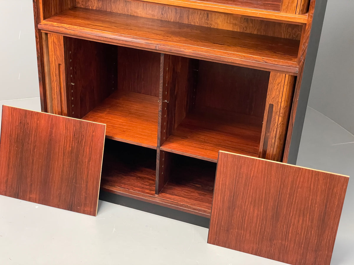 Vintage Danish Wall Unit Mid Century 1960s Tambour Shelving Cabinet Retro 13102