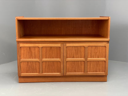 Vintage Teak Media Unit Tv Nathan Squares Design Retro EB11973