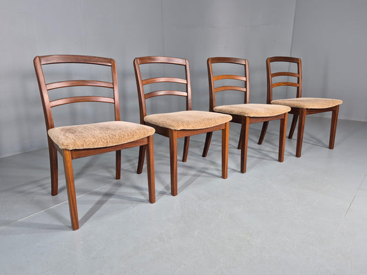 4 Vintage G Plan Dining Chairs Teak Frames Retro 1970s Original EB12175