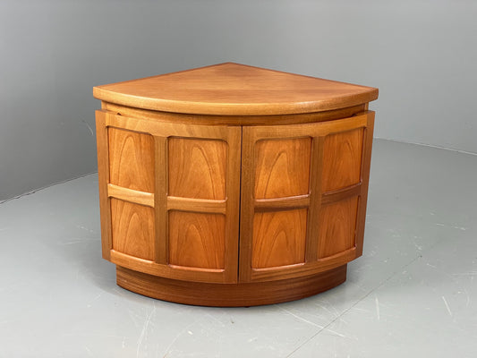 Vintage Nathan Corner Cabinet Teak Squares Design Retro 1970s EB11967