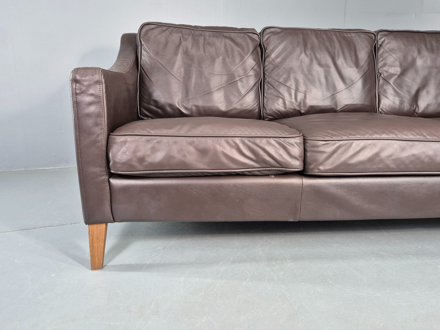 Vintage Scandinavian Style 3 Seat Sofa Sofa.com Brand Brown Leather EB12307