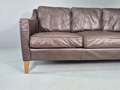 Vintage Scandinavian Style 3 Seat Sofa Sofa.com Brand Brown Leather EB12307