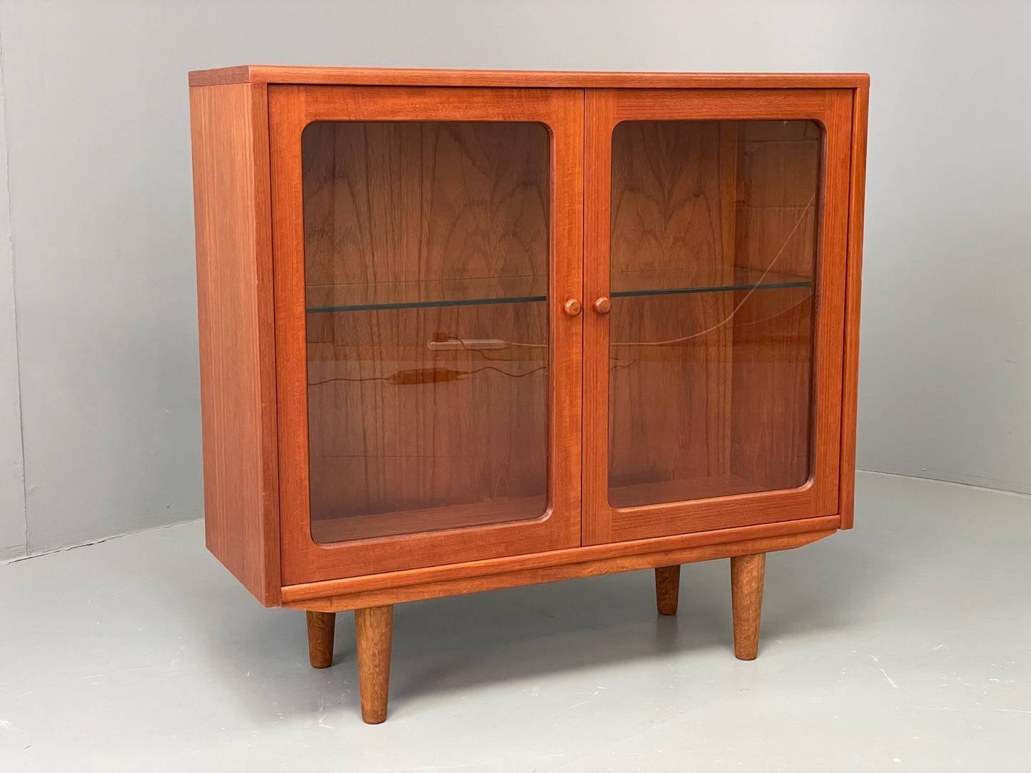 Vintage G Plan Bookcase Teak 1970s Glazed Doors Shelving Mid Century EB12901