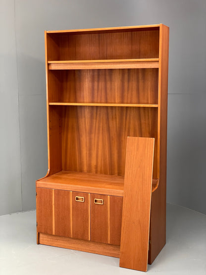 Vintage Teak Wall Unit Jentique 1970s Retro Shelving Glazed EB11972