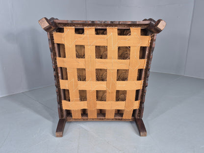 Vintage Danish Oak Lounge Chair Antique Bergere Carving Baroque 1920s EB12677
