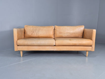 Vintage 2.5 Seater Sofa Danish Style Modern Design Tan Leather EB12482