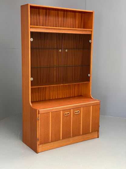 Vintage Teak Wall Unit Jentique 1970s Retro Shelving Glazed EB11971