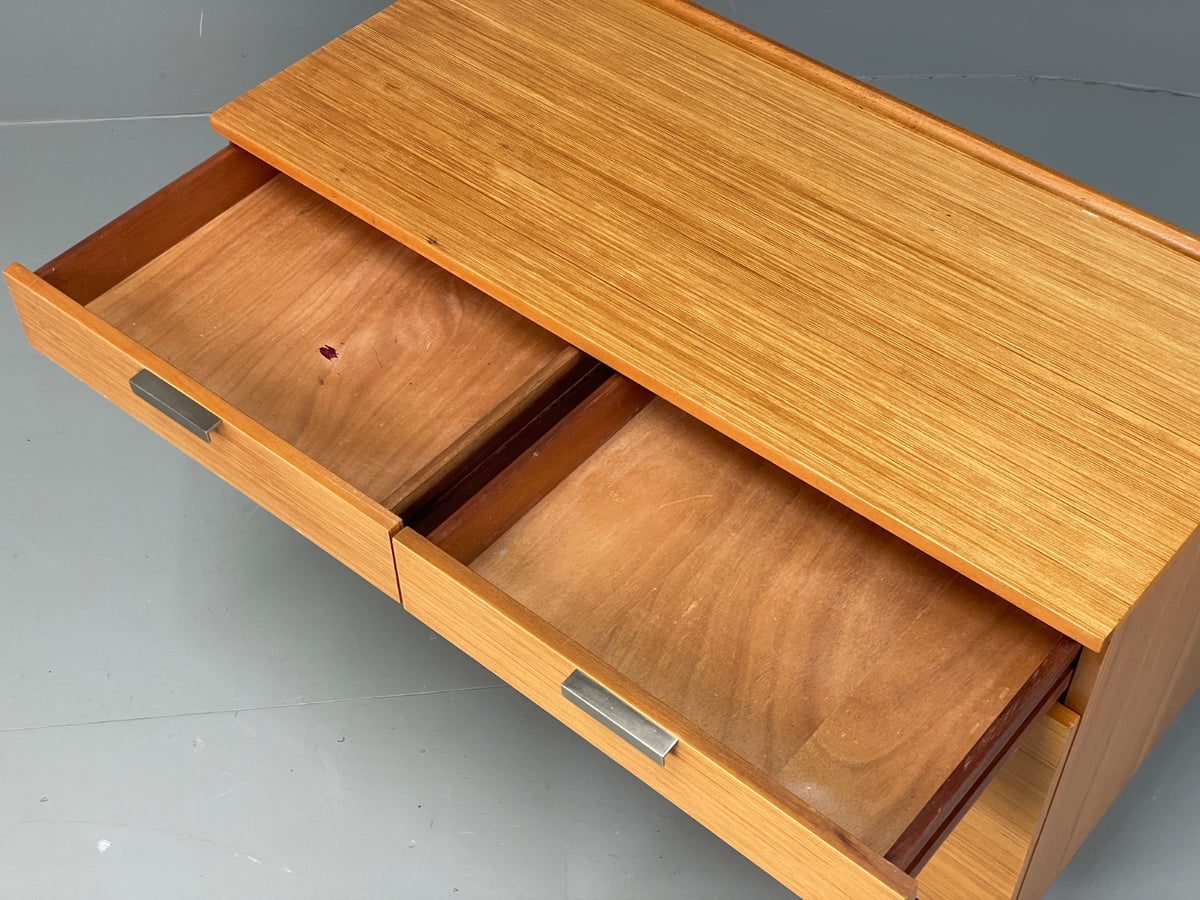 Vintage Chest Of Drawers Stag Fineline Birch Aluminium Retro Mid Century EB12967