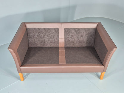 Vintage Danish 2 Seater Sofa Vemb Brown Leather 1970s Retro MCM  EB12408