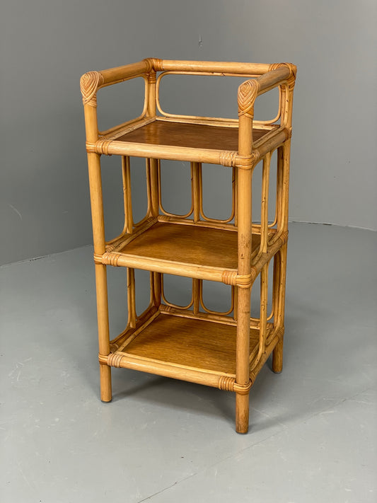 Vintage Bamboo Shelf Stand Mid Century Retro Bathroom Makeup Storage EB13121