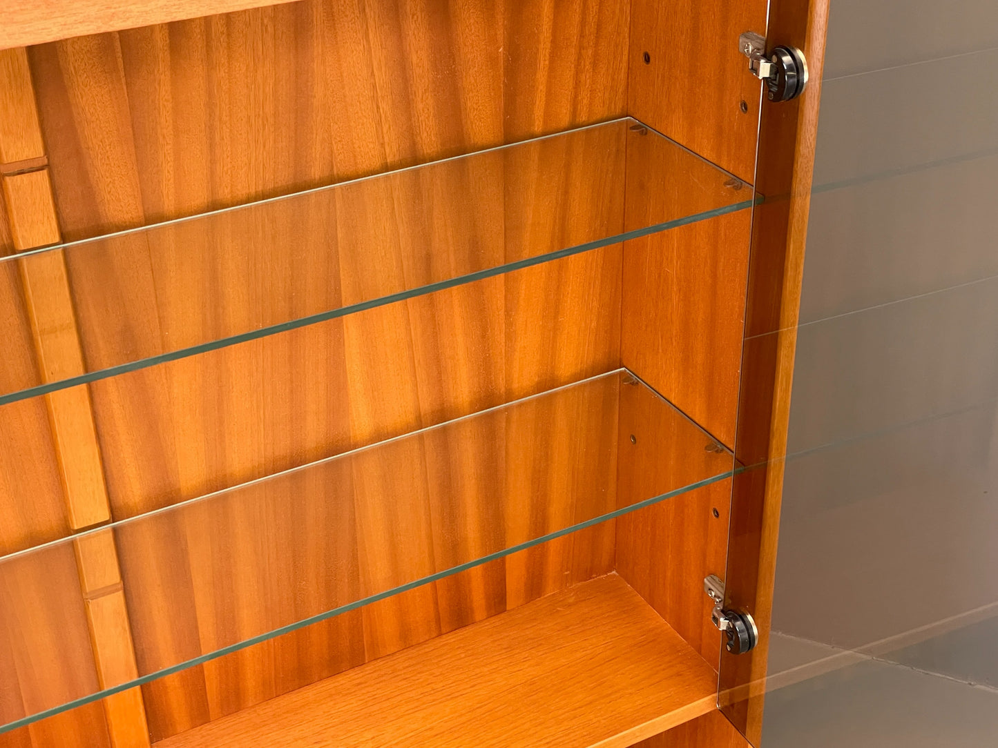 Vintage Teak Wall Unit Jentique 1970s Retro Shelving Glazed EB11971