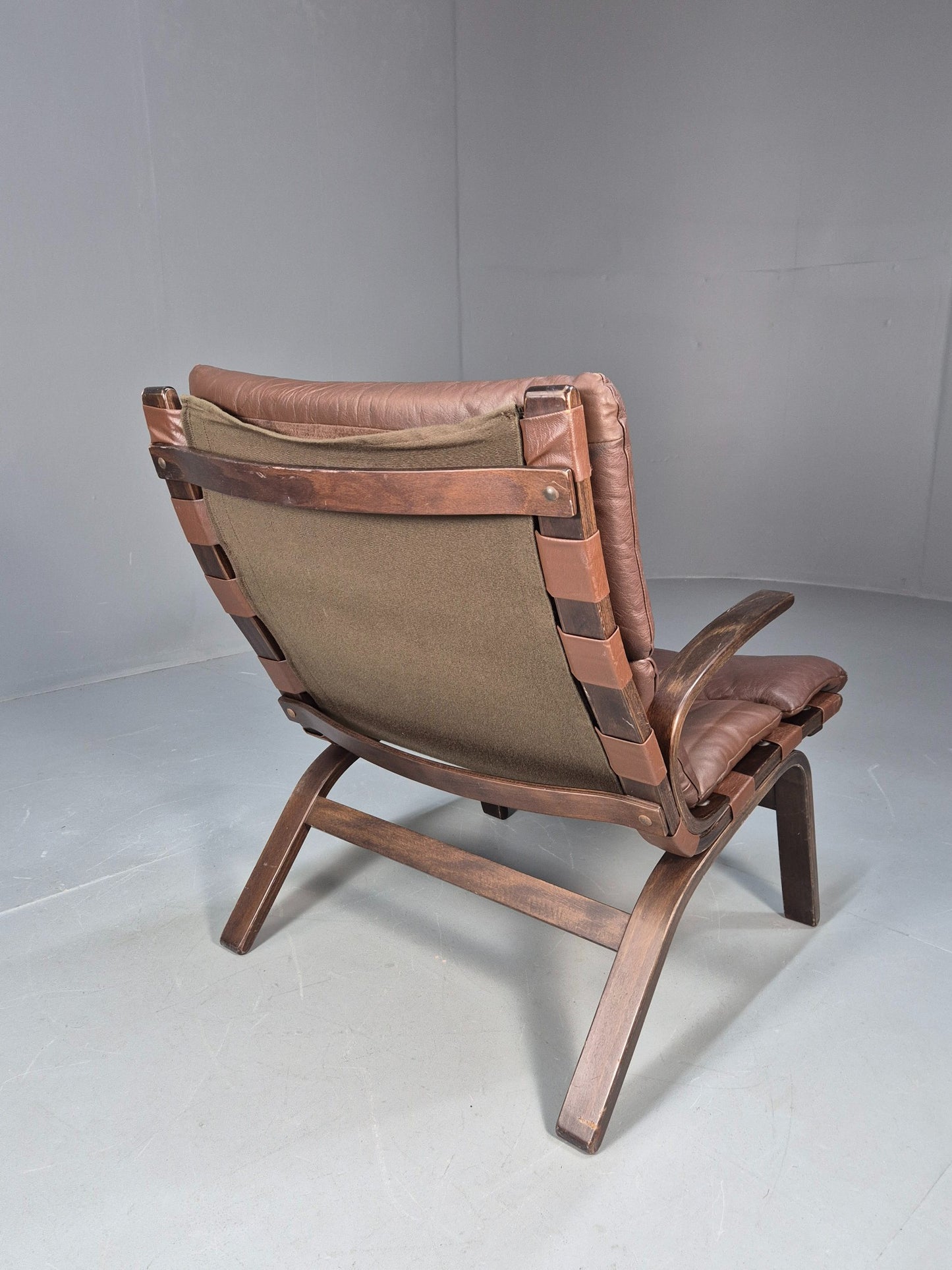 Vintage Mid Century Bentwood Danish Lounge Chair Farstup Retro 1970s EB09913