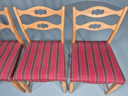 4 Vintage Henning Kjaenulf Oak dining chairs 1970s Danish Retro EB12110