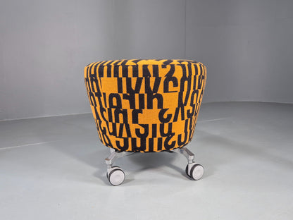 Vintage Orange Box Point Stool Wheely Fun Office Stools EB12237