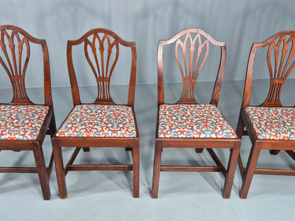 4 Antique Mahogany Dining Chairs Hepplewhite Style Georgian Hair Seat EB12583