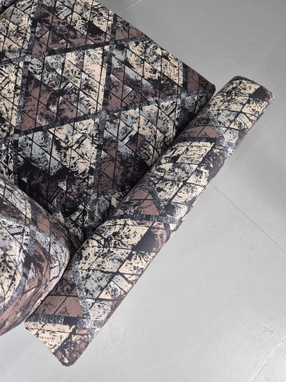 Vintage Midcentury Modern lounge Chair Swedish Design Abstract Pattern EB11100